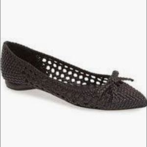 Delman Shana Woven Pointy Toe Skimmer Flats Size 9